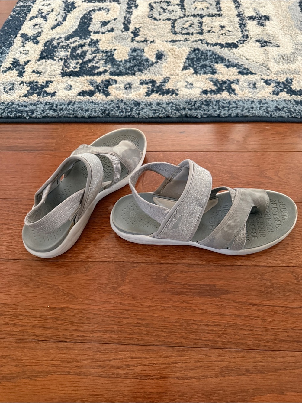 Bzees Light Gray Strappy Comfort Sandals